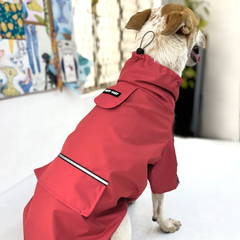 Pets Way TPU Cloud Raincoat for Dogs (Cherry)