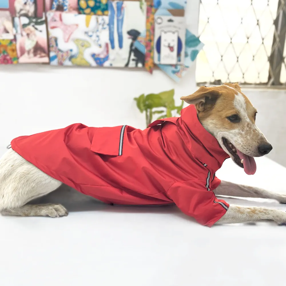 Pets Way TPU Cloud Raincoat for Dogs (Cherry)