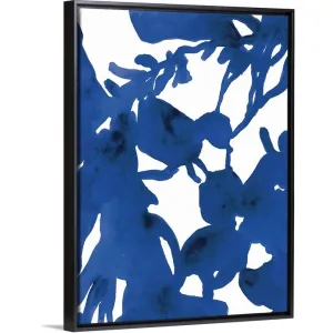 "Azure Silhouette II" Black Float Frame Canvas Art