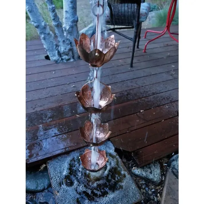 Rain Chain Copper Buddha's Cup