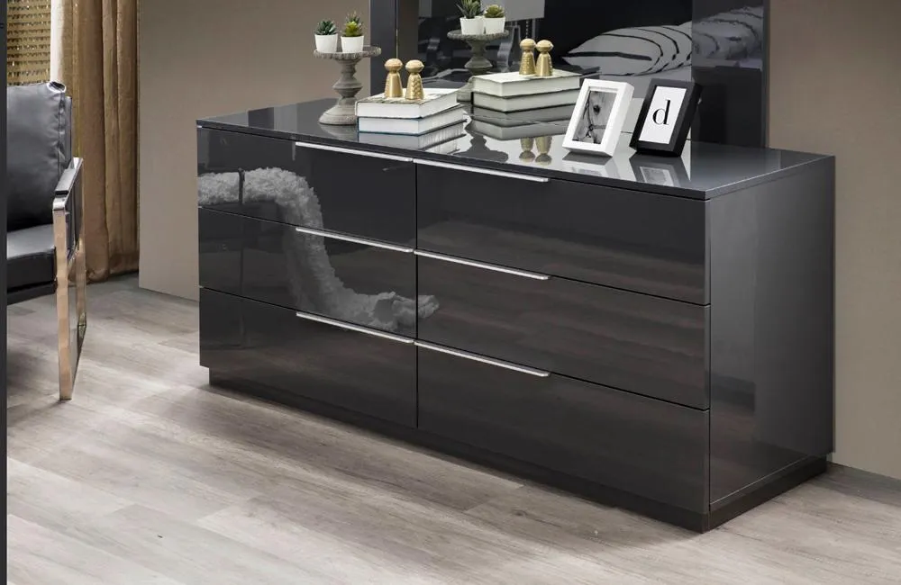 Sacramento Modern Bedroom Set in Dark Gray