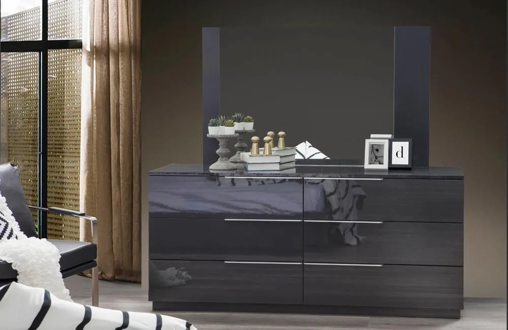 Sacramento Modern Bedroom Set in Dark Gray