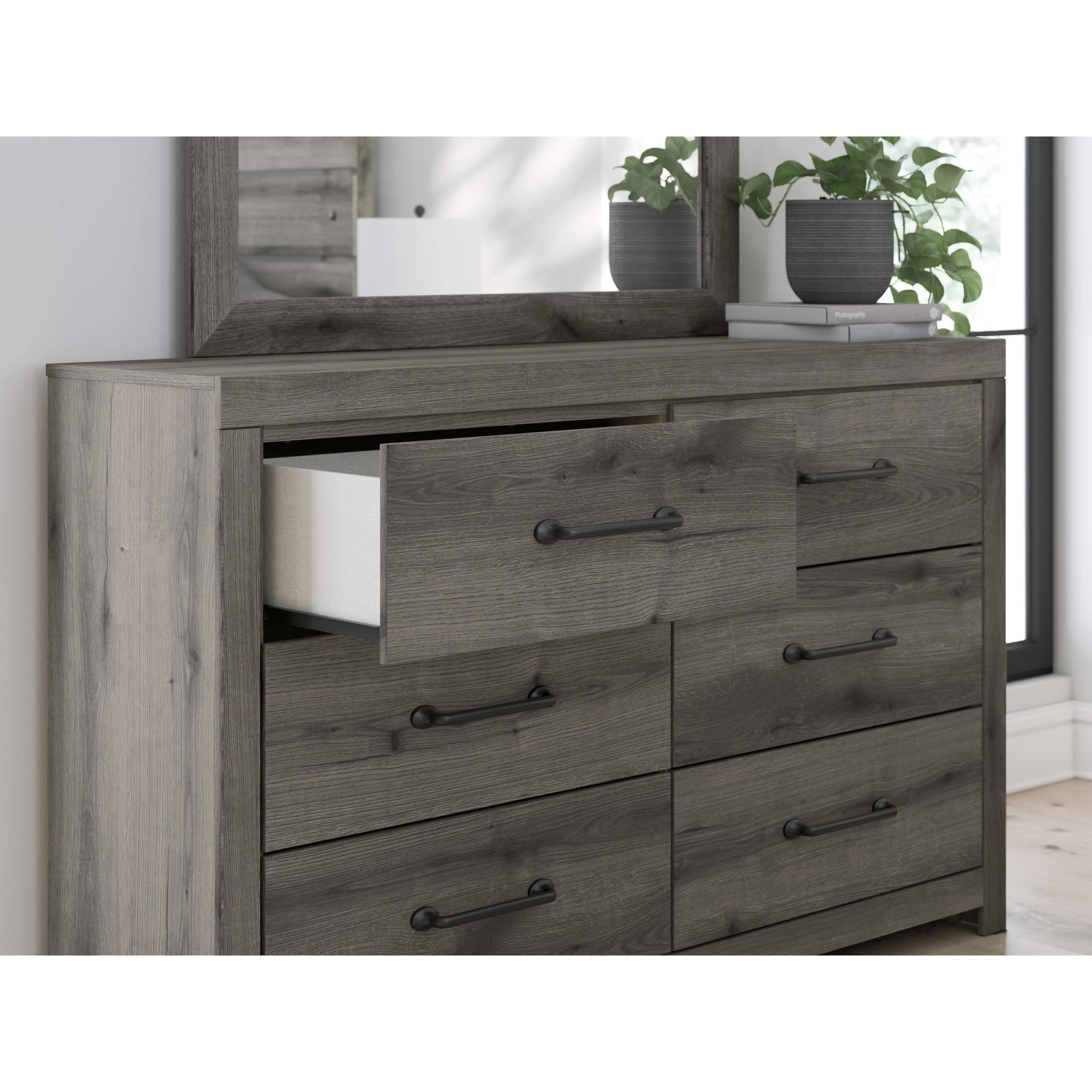 Signature Design by Ashley Graystorm 6-Drawer Dresser with Mirror PCB2405-31/PCB2405-36