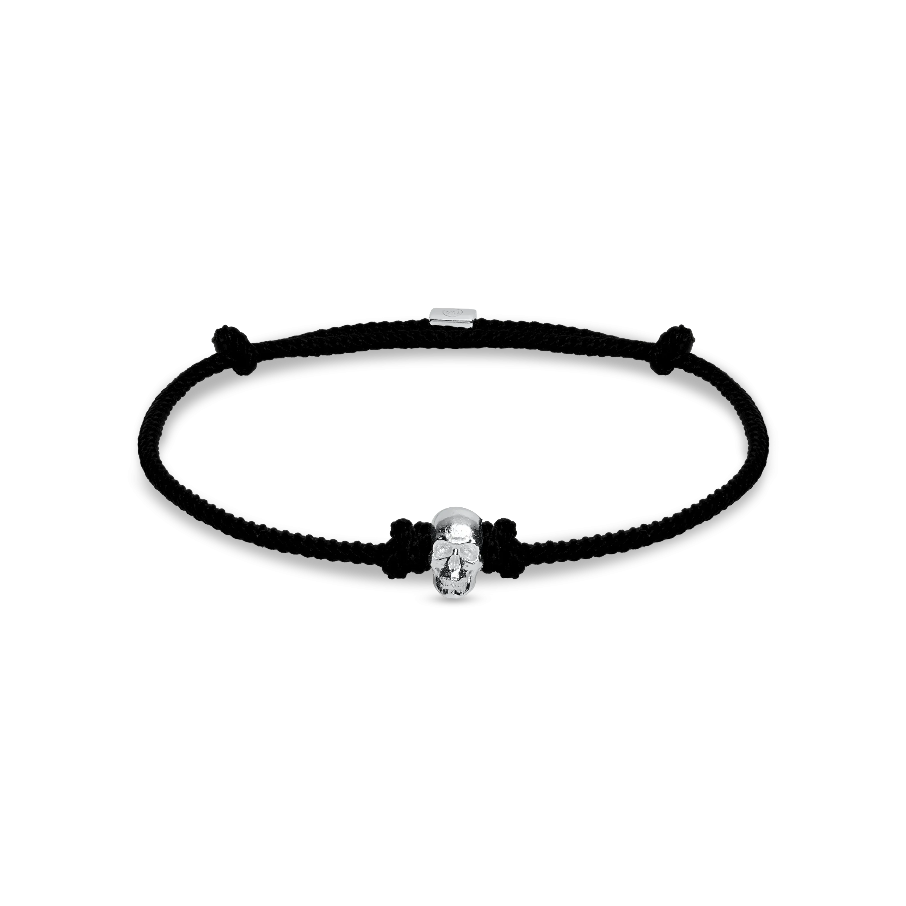 Silver Skull Chord Bracelet