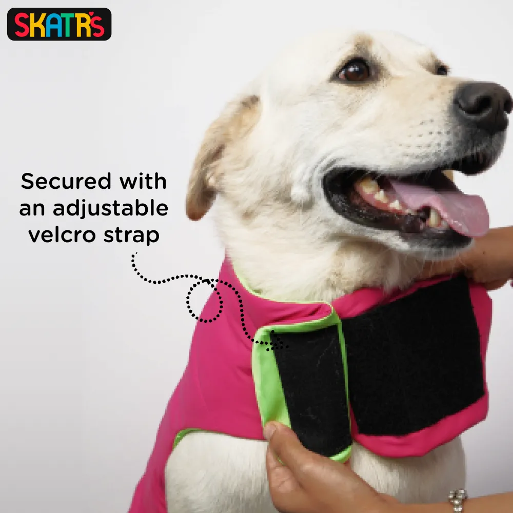 Skatrs Hot Pink Puffer Reversible Jacket for Dogs and Cats | With Adjustable Baby Velcro