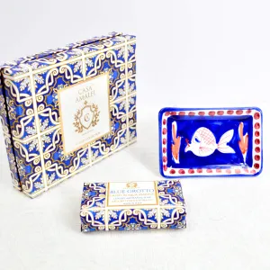 Soap and Ceramic Dish Set - Cobalt Blue, Fish - Made in Italy