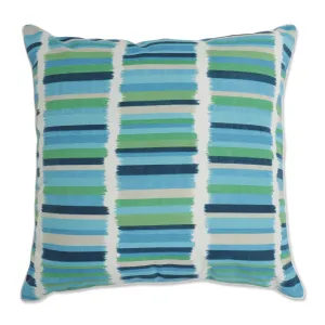 Solar Stripe Azure 25-inch Floor Pillow