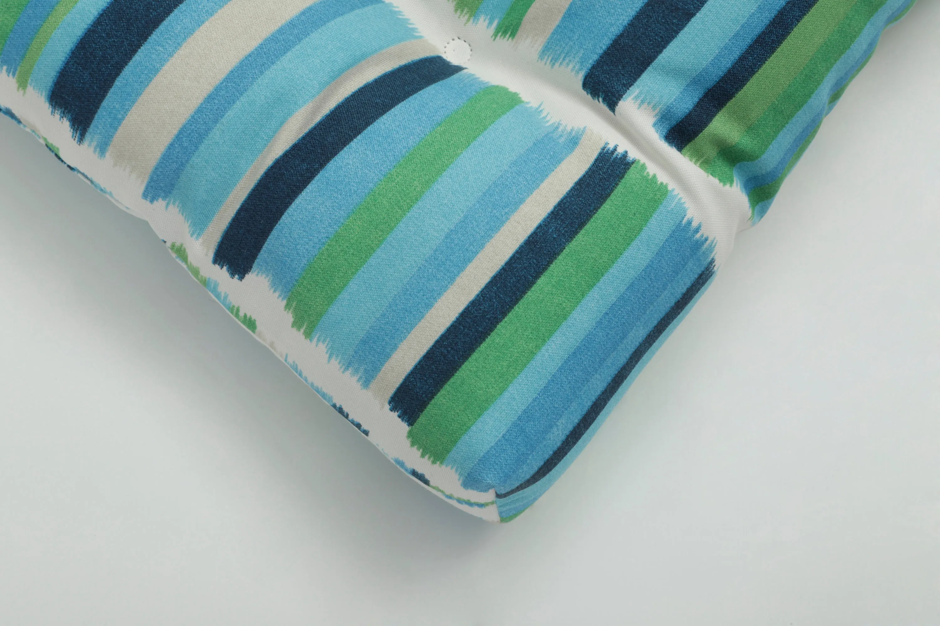 Solar Stripe Azure Wicker Loveseat Cushion