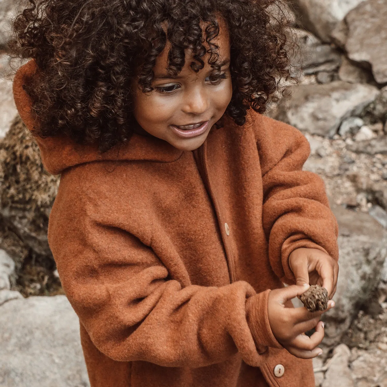 Tinker Baby & Kids Jacket - Merino Wool Fleece - Deep Rust