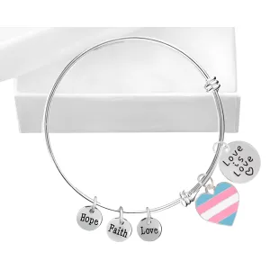 Transgender Love Is Love Retractable Charm Bracelets