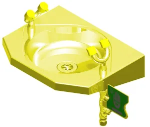 Wall Mounted Eye Face Wash Hand Operated - Yellow