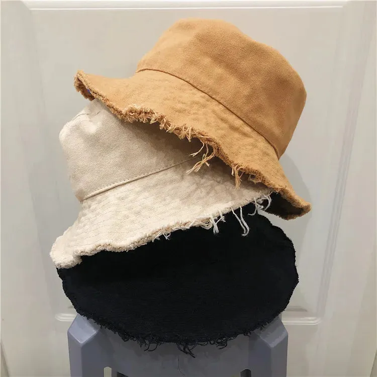 Washed Cotton Blank Plain Print Embroidery Fisherman Hats