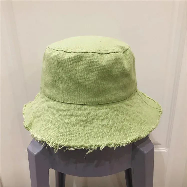 Washed Cotton Blank Plain Print Embroidery Fisherman Hats