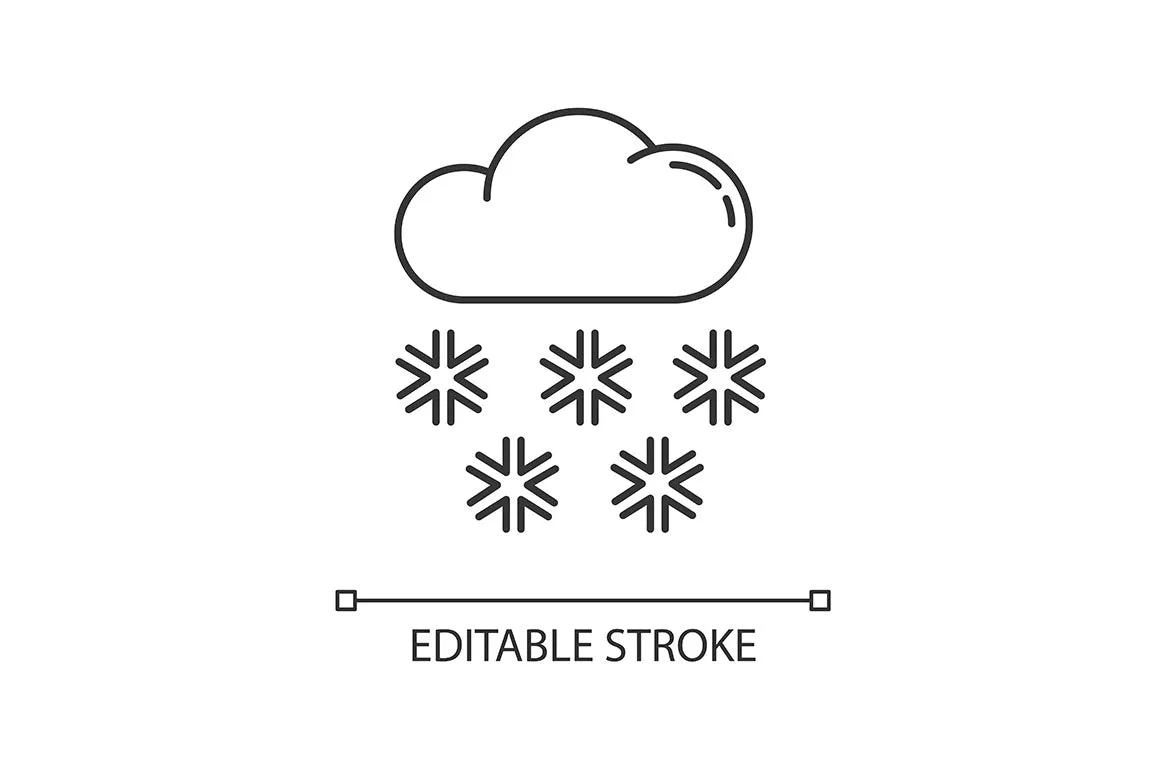 Weather pixel perfect linear icons set