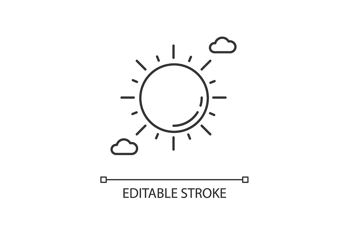 Weather pixel perfect linear icons set