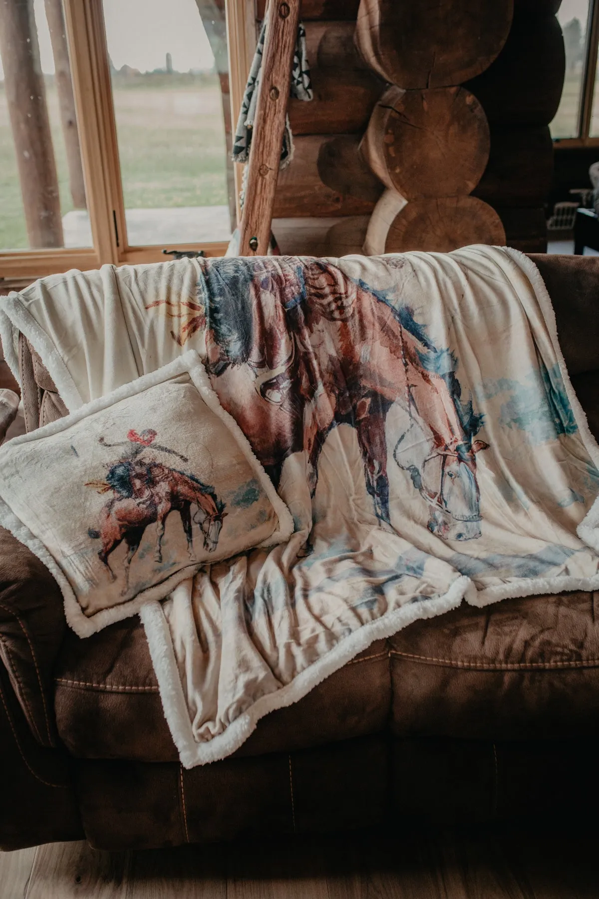 Western Printed Sherpa Throw (6 Patterns)