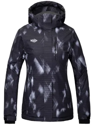 Women's Waterproof Ski Jacket Windproof Colorful Print