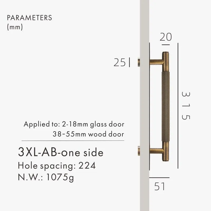 XANDRA / DOUBLE-SIDED PULL & BACKPLATE / KNURLED BRASS