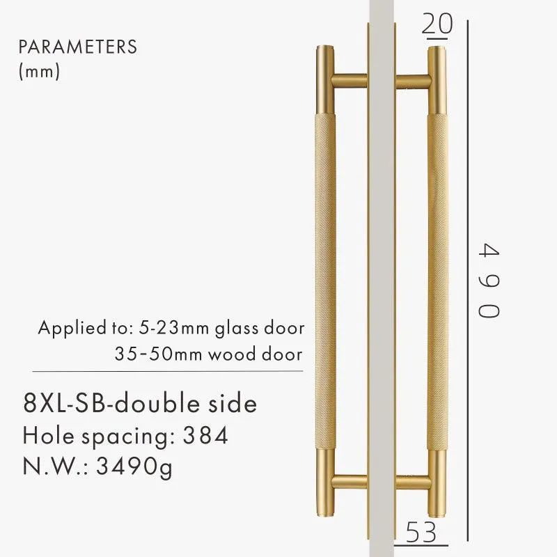 XANDRA / DOUBLE-SIDED PULL & BACKPLATE / KNURLED BRASS