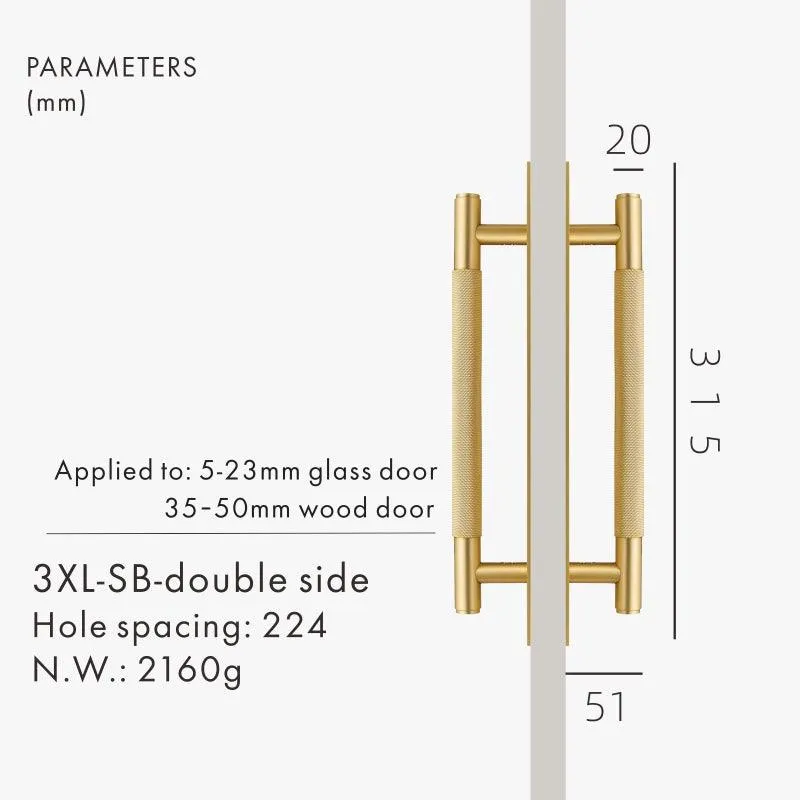 XANDRA / DOUBLE-SIDED PULL & BACKPLATE / KNURLED BRASS